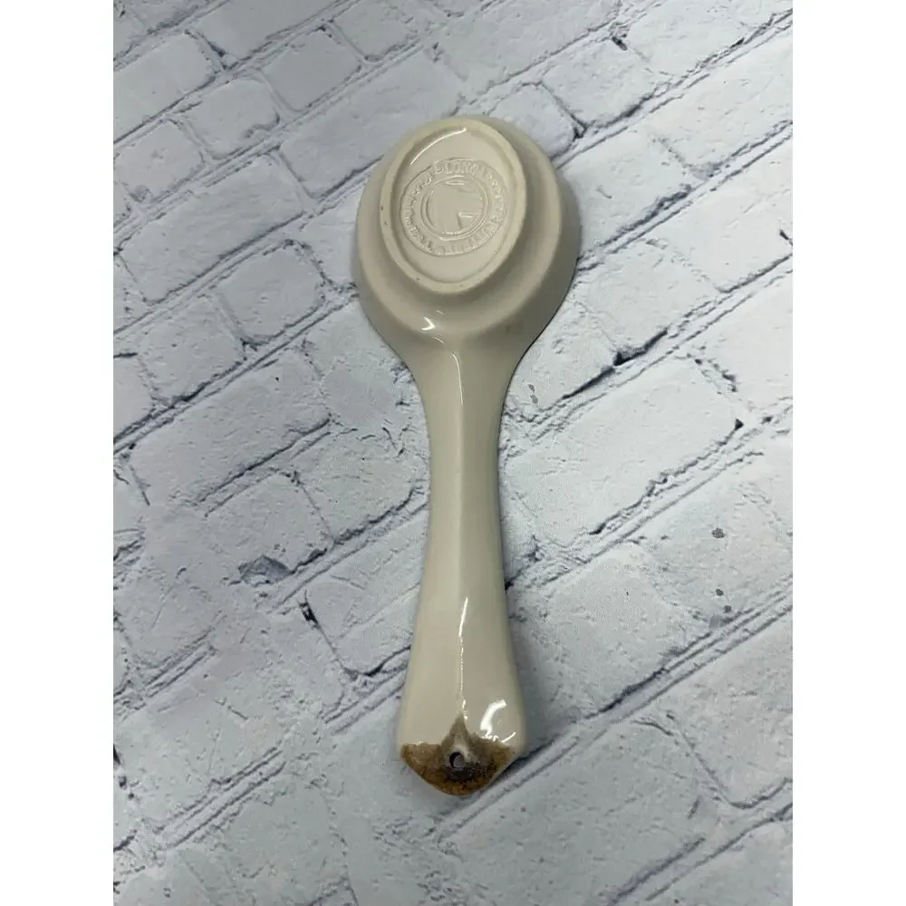 Longaberger Pottery Woven Traditions Heritage Green Spoon Rest